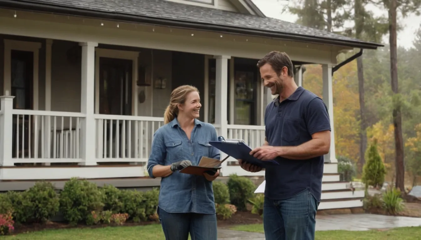 A homeowner reviewing a written tree quote with a local provider