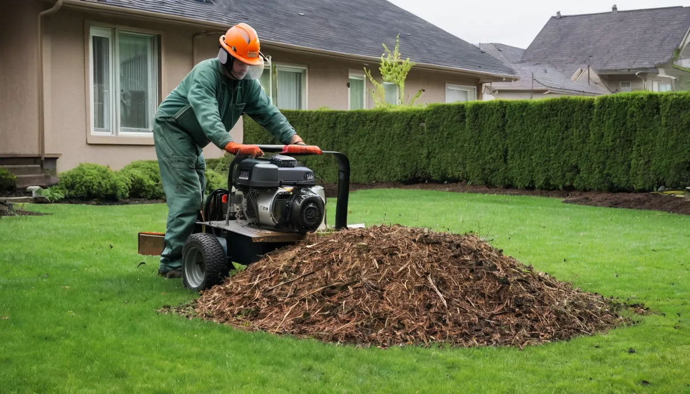 Tree work underway on a residential street in the Seattle area